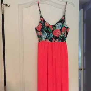 Agaci orange floral maxi dress